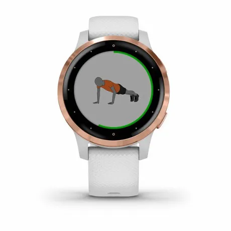 Смарт-часы с GPS Garmin VIVOACTIVE 4S белые с золотистым безелем - Фото 2