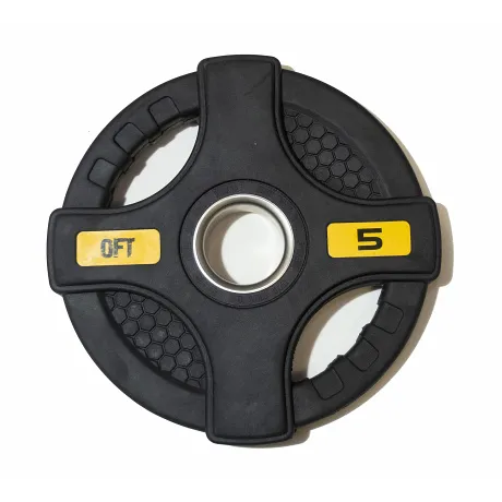 Штанга олимпийская OriginalFitTools 88 кг (диски с двумя хватами, черный гриф) - Фото 6