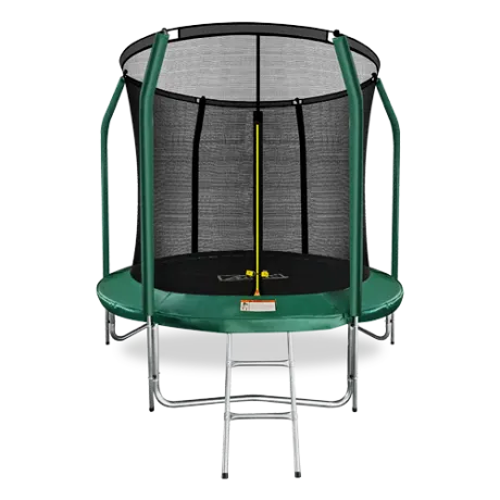 Батут премиум с внутренней сеткой и лестницей ARLAND 8FT (Dark Green)