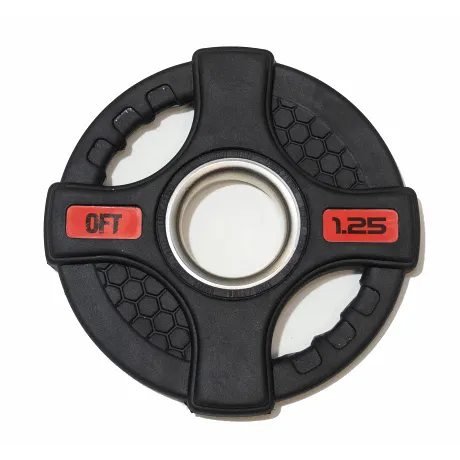 Штанга олимпийская OriginalFitTools 88 кг (диски с двумя хватами, черный гриф) - Фото 4