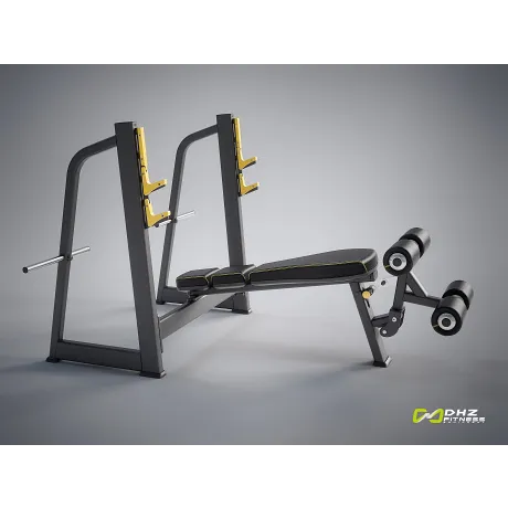 Скамья-стойка для жима под углом вниз DHZ Olympic Decline Bench E-1041В - Фото 6