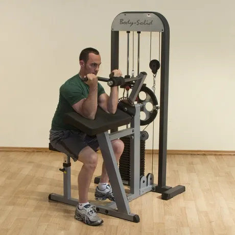 Блочный тренажер Body Solid бицепс-трицепс с весовым стеком 95 кг - Фото 9