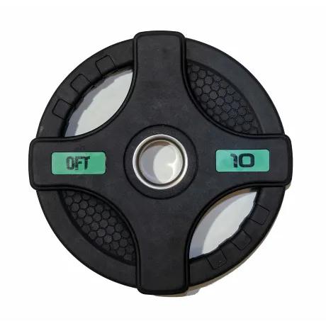 Штанга олимпийская OriginalFitTools 88 кг (диски с двумя хватами, черный гриф) - Фото 7