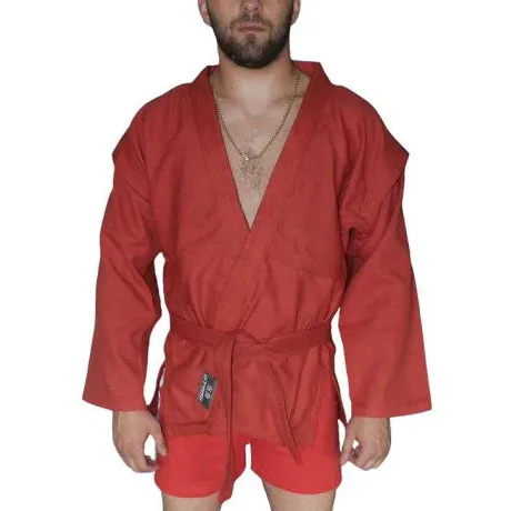 Куртка для самбо Atemi с поясом без подкладки, красная, плотность 550 г/м2, размер 28, AX5