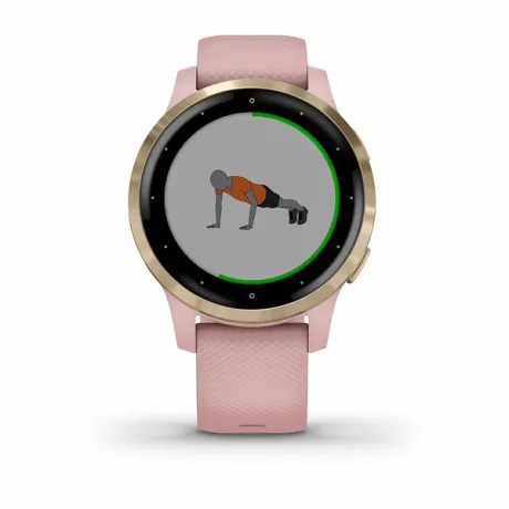 Смарт-часы с GPS Garmin VIVOACTIVE 4S розовые с золотистым безелем - Фото 4
