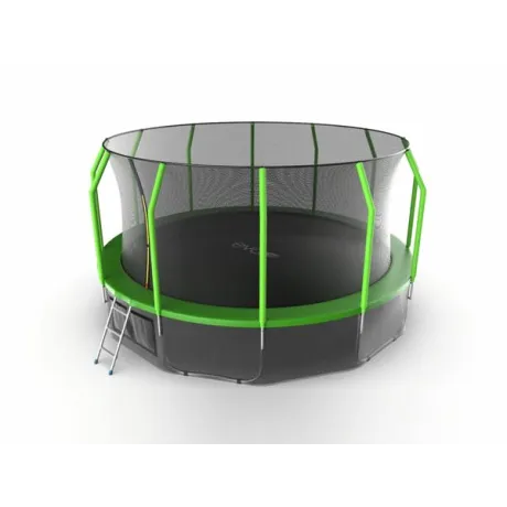 Батут с внутренней сеткой и лестницей EVO JUMP Cosmo 16ft (Green)+ нижняя сеть - Фото 6